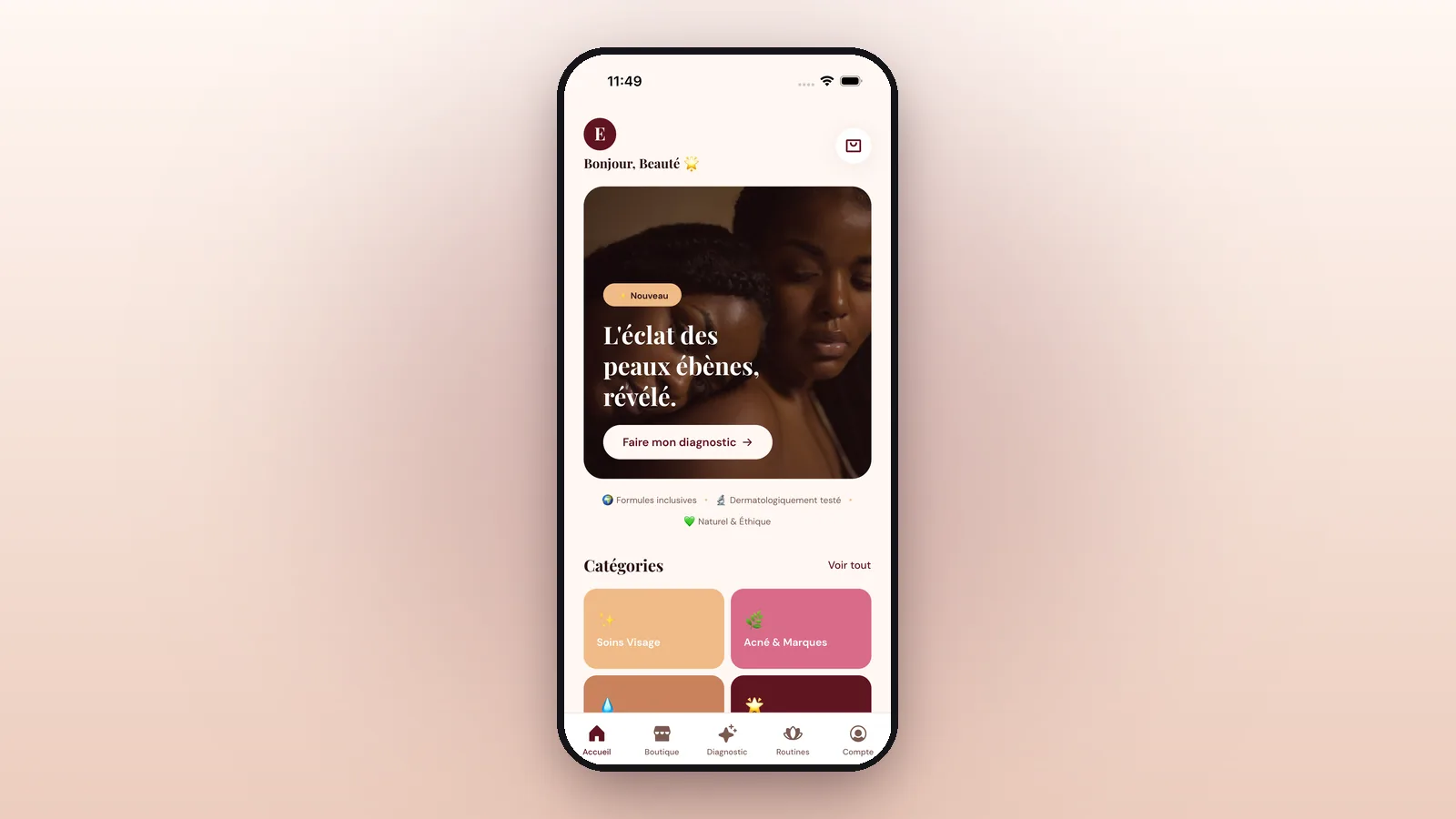 Aperçu Ebenora Beauty App